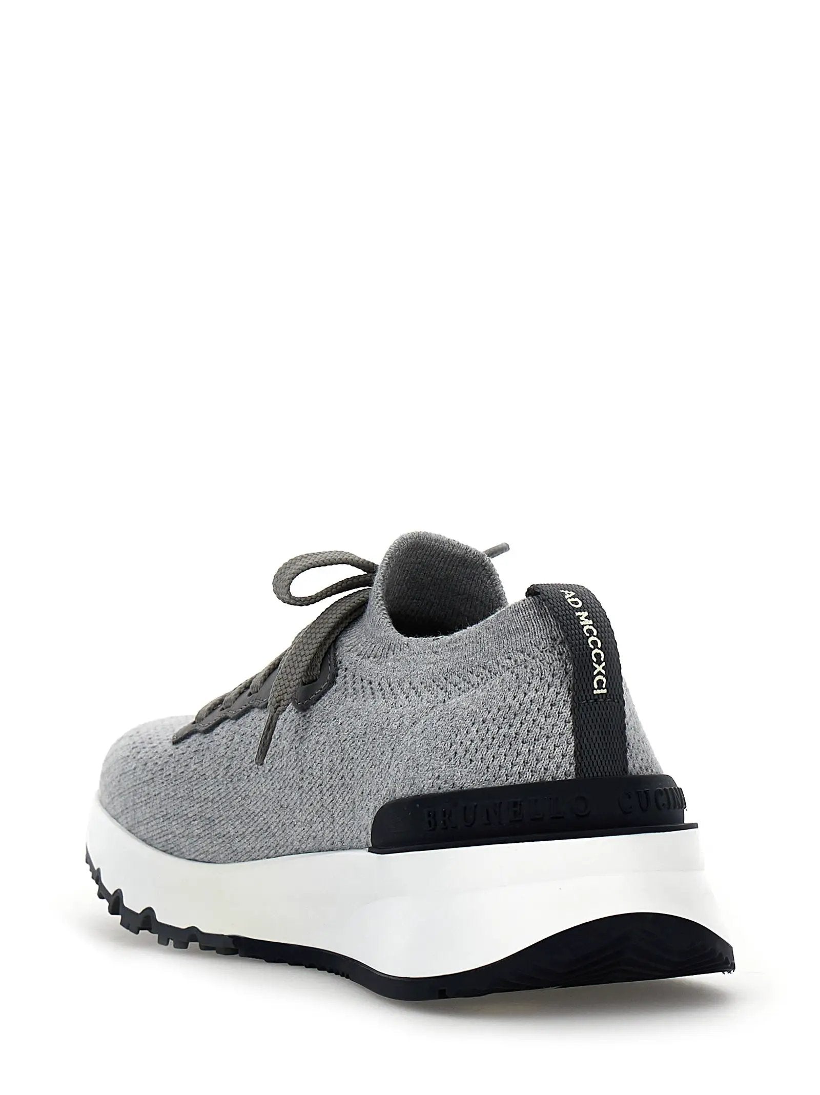 Baskets de sport en coton gris Brunello Cucinelli
