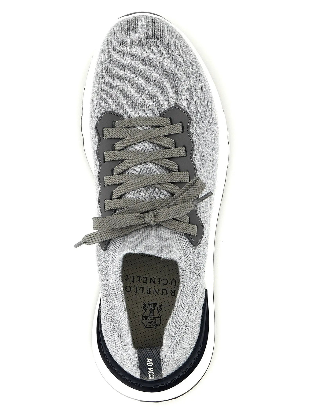 Baskets de sport en coton gris Brunello Cucinelli