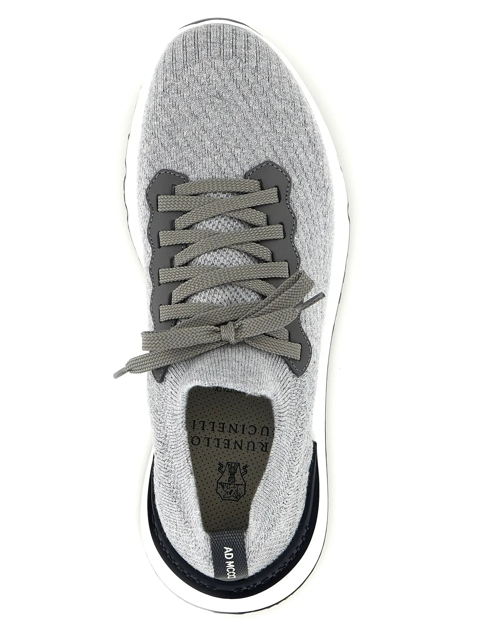 Baskets de sport en coton gris Brunello Cucinelli