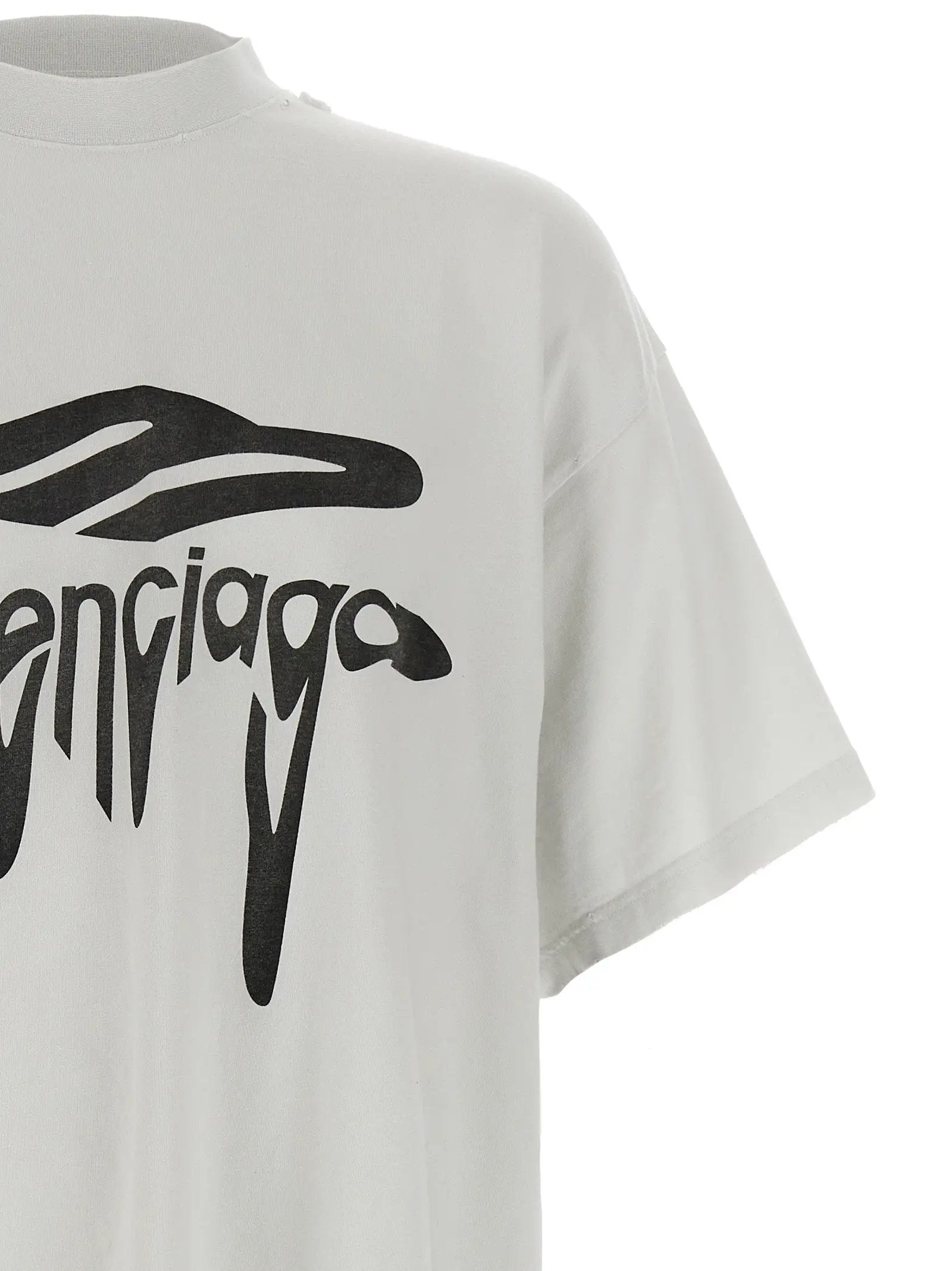 Balenciaga White Cotton T-Shirt