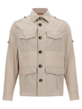 Brunello Cucinelli Beige Cotton Full-Length Jacket