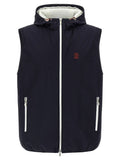 Brunello Cucinelli Blue Polyamide Sleeveless Jacket