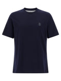 Brunello Cucinelli T-shirt en coton bleu