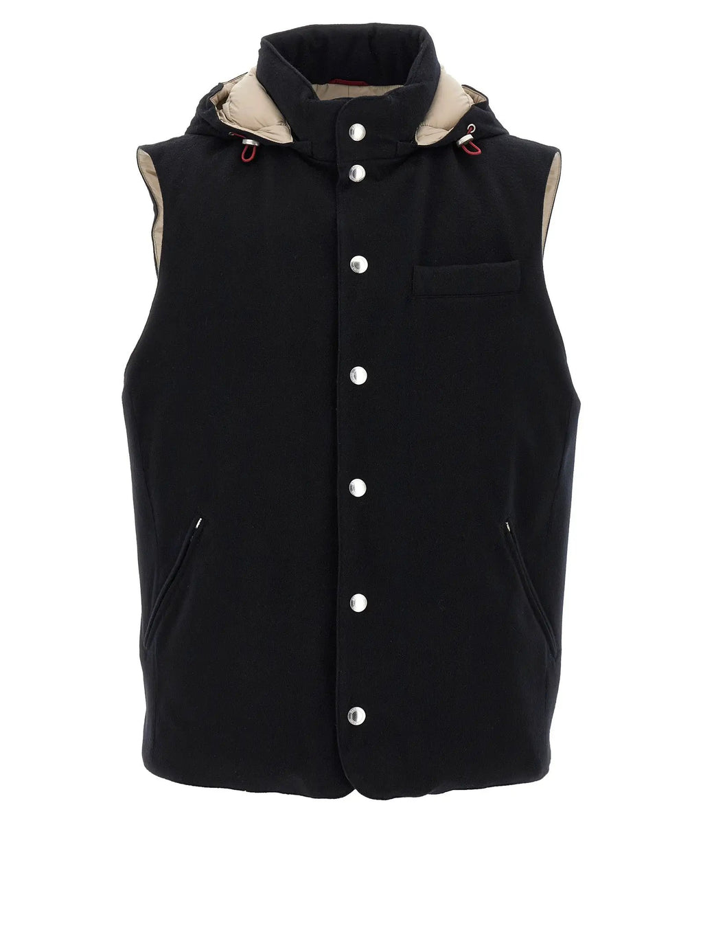 Brunello Cucinelli Black Wool Sleeveless Jacket