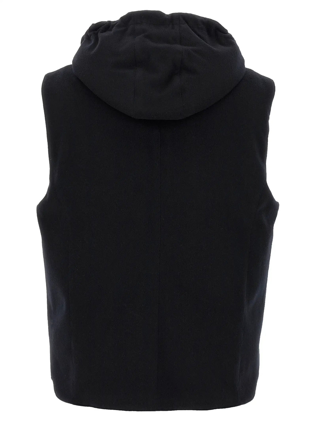 Brunello Cucinelli Black Wool Sleeveless Jacket