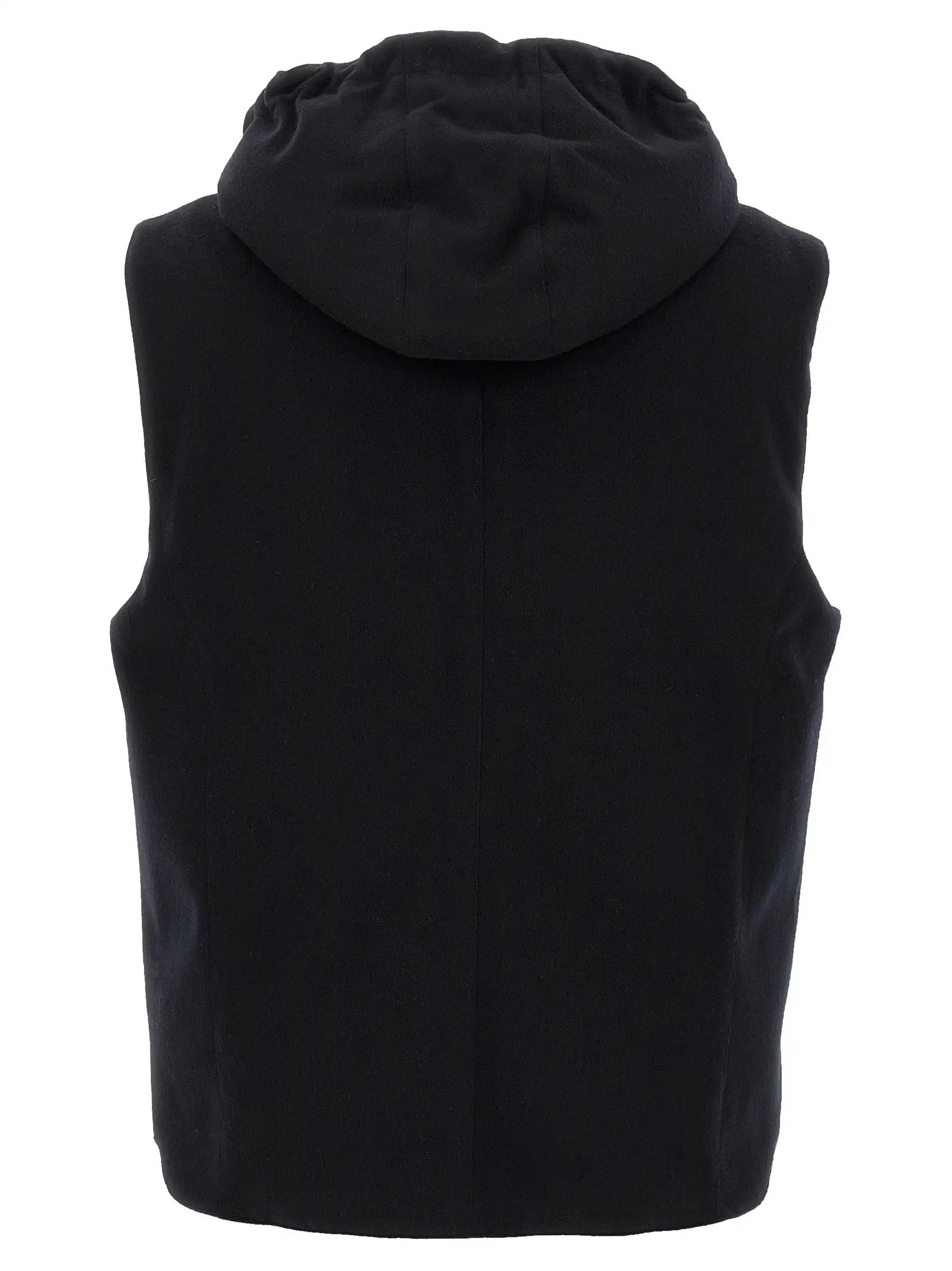 Brunello Cucinelli Black Wool Sleeveless Jacket