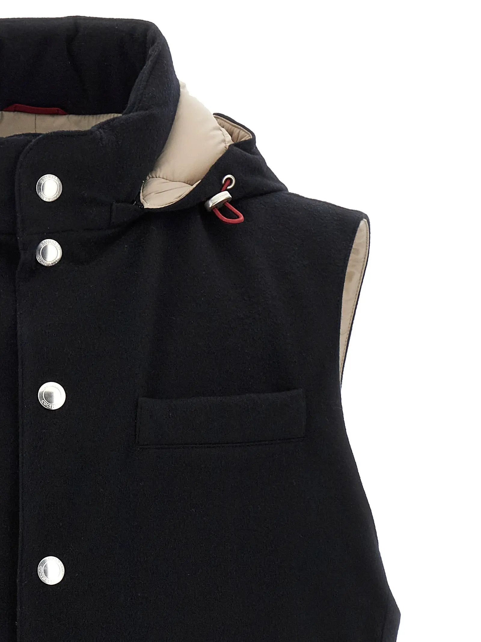 Brunello Cucinelli Black Wool Sleeveless Jacket