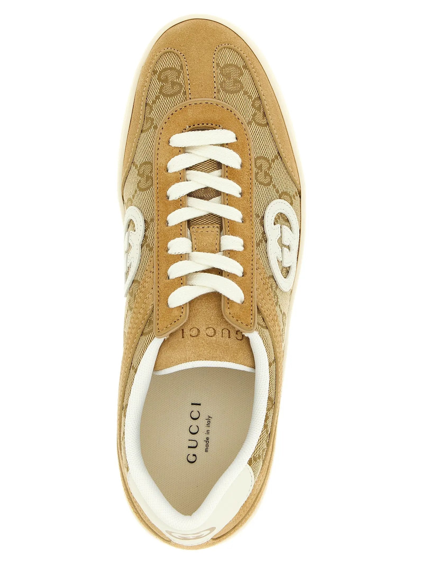 Gucci Beige Calfskin Low Top Sneakers