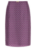 Gucci Purple Silk Midi Skirt