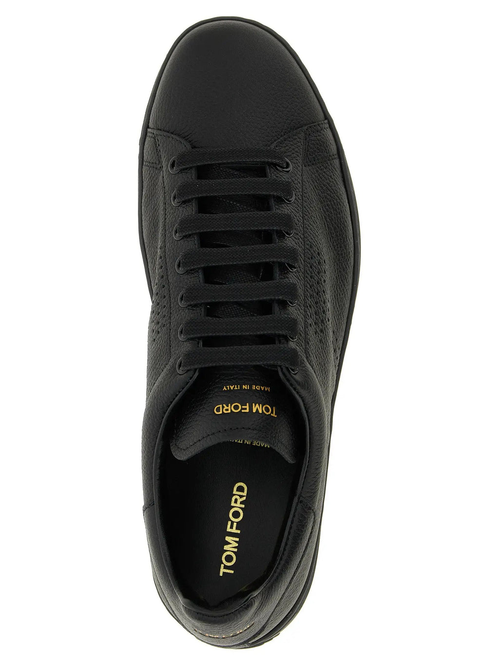 Tom Ford Black Leather Low Top Sneakers