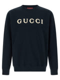 Sweat-shirt en coton bleu Gucci