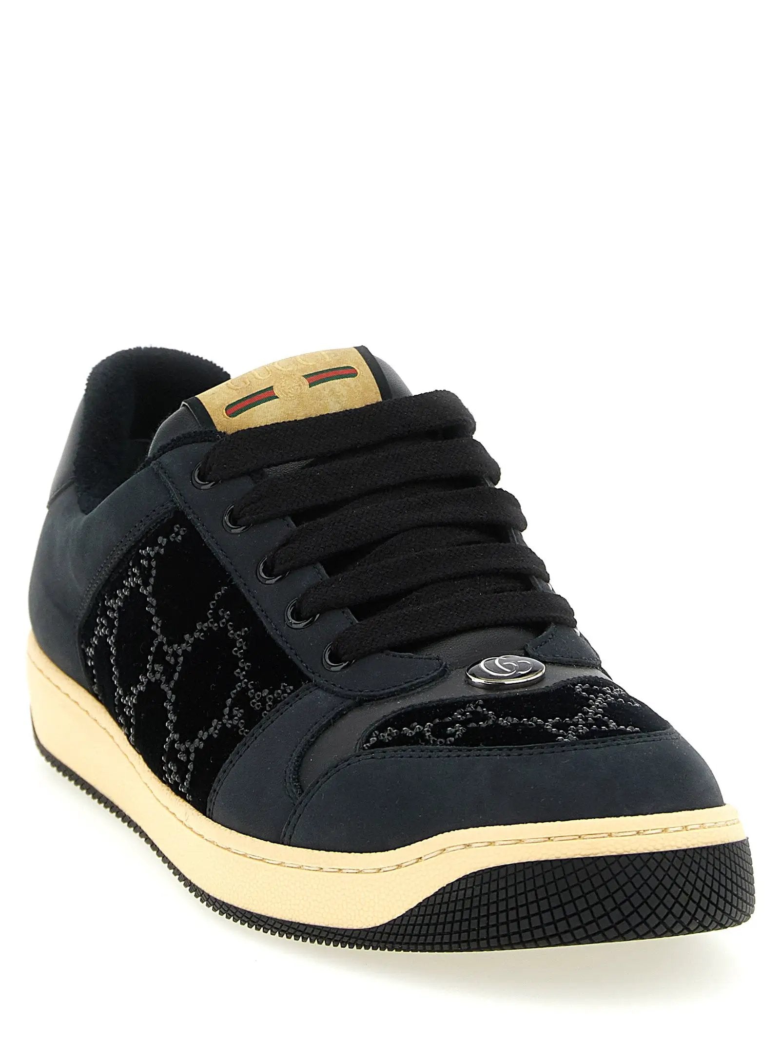 Gucci Black Cotton Low Top Sneakers