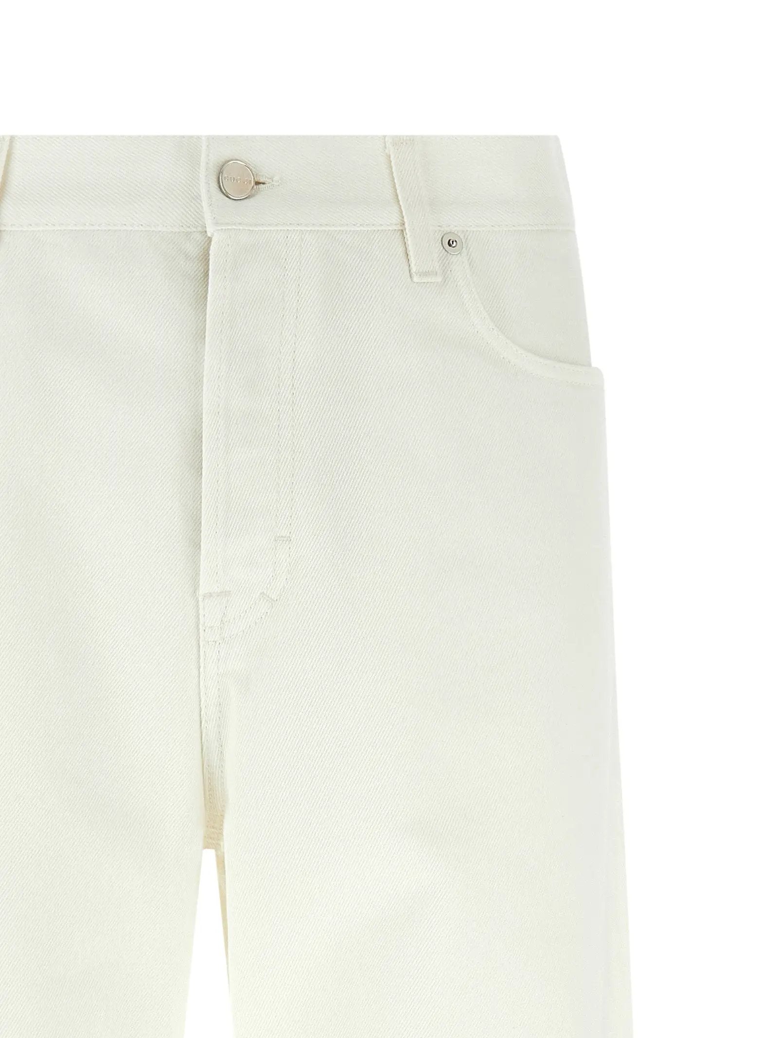 Jeans droits en coton blanc Gucci