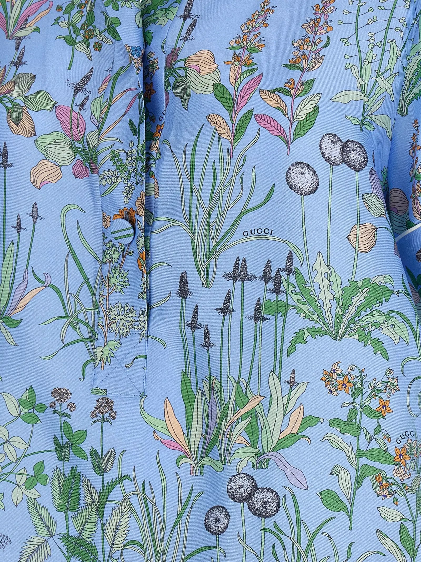 Gucci Blue Silk Blouse