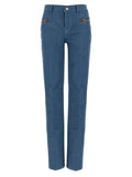 Gucci Blue Cotton Straight-Leg Jeans