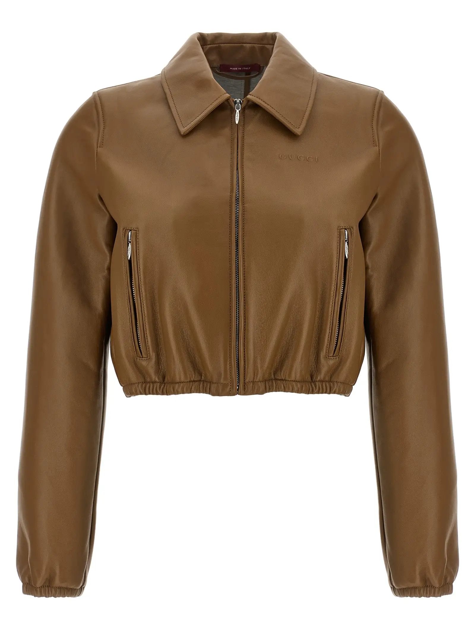 Gucci Beige Lamb Leather Leather Jacket