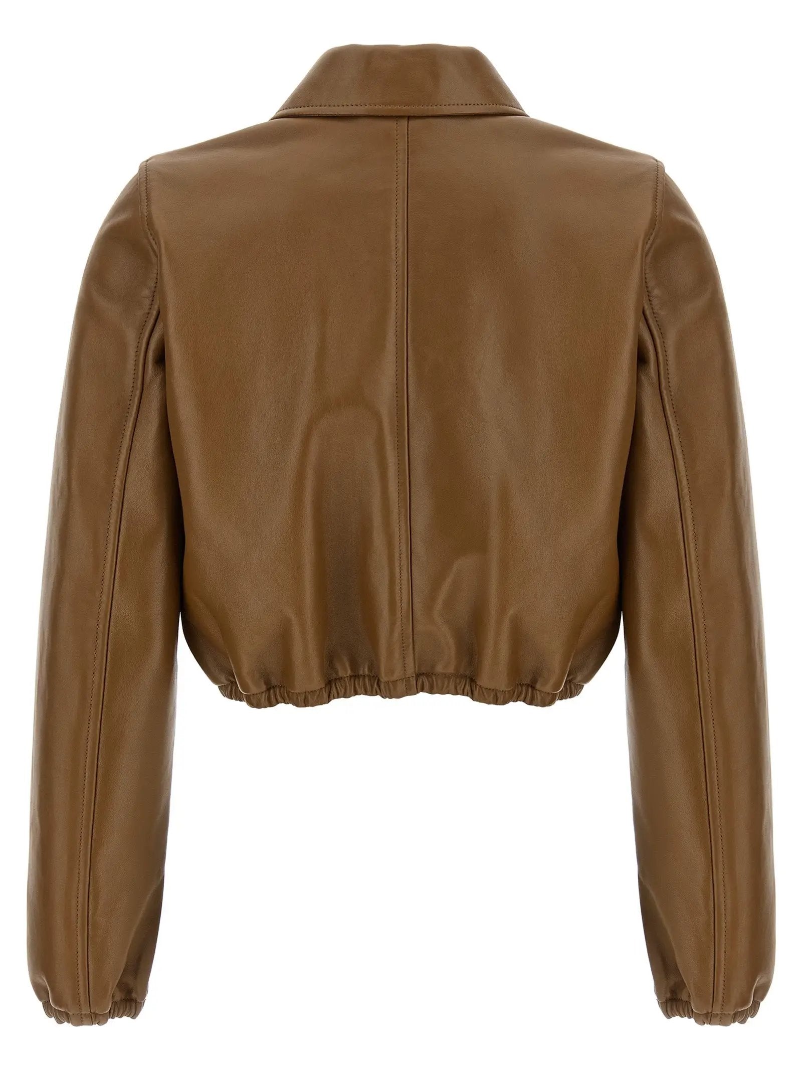 Gucci Beige Lamb Leather Leather Jacket