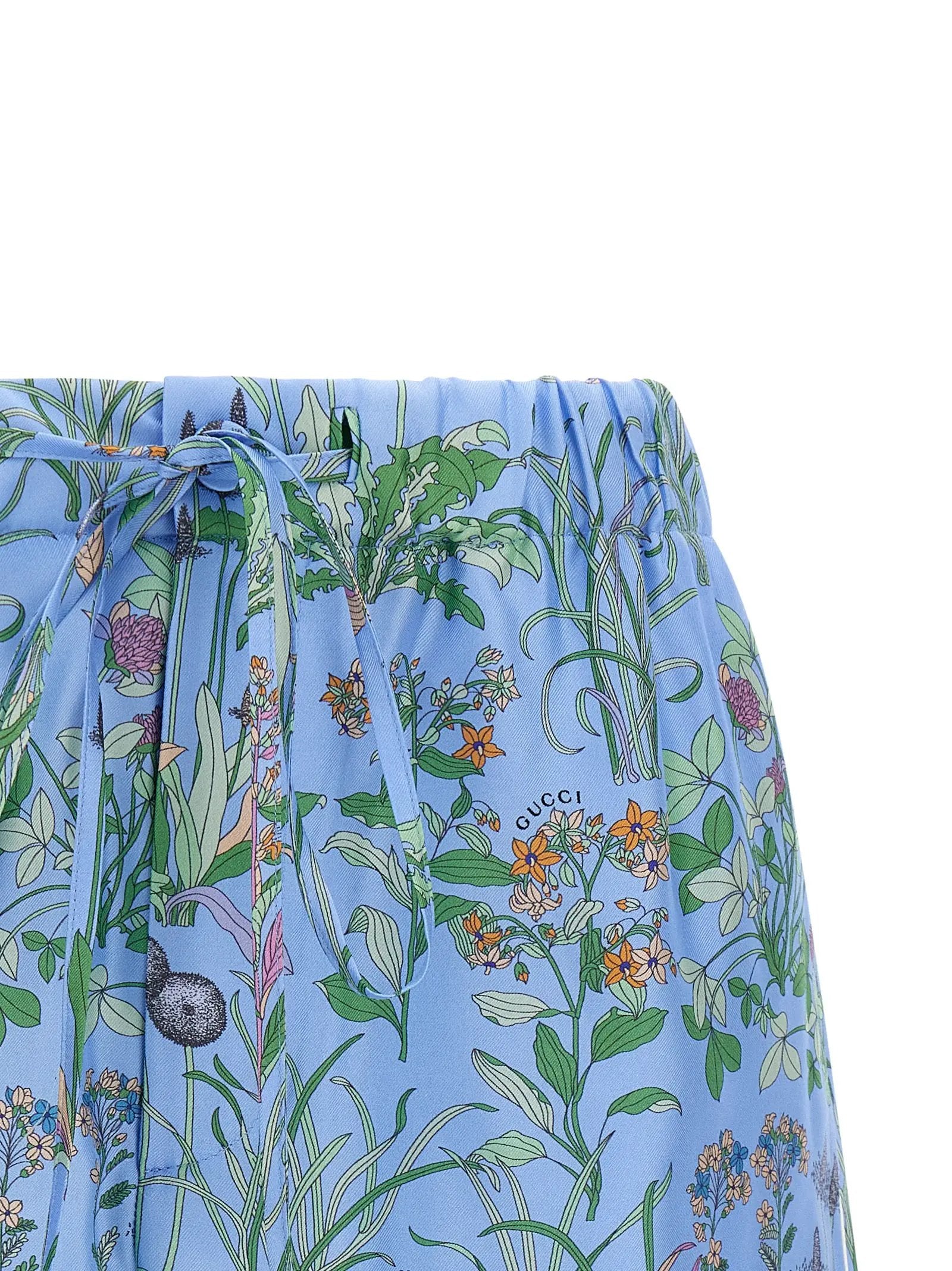 Shorts Bermudas en soie bleue Gucci