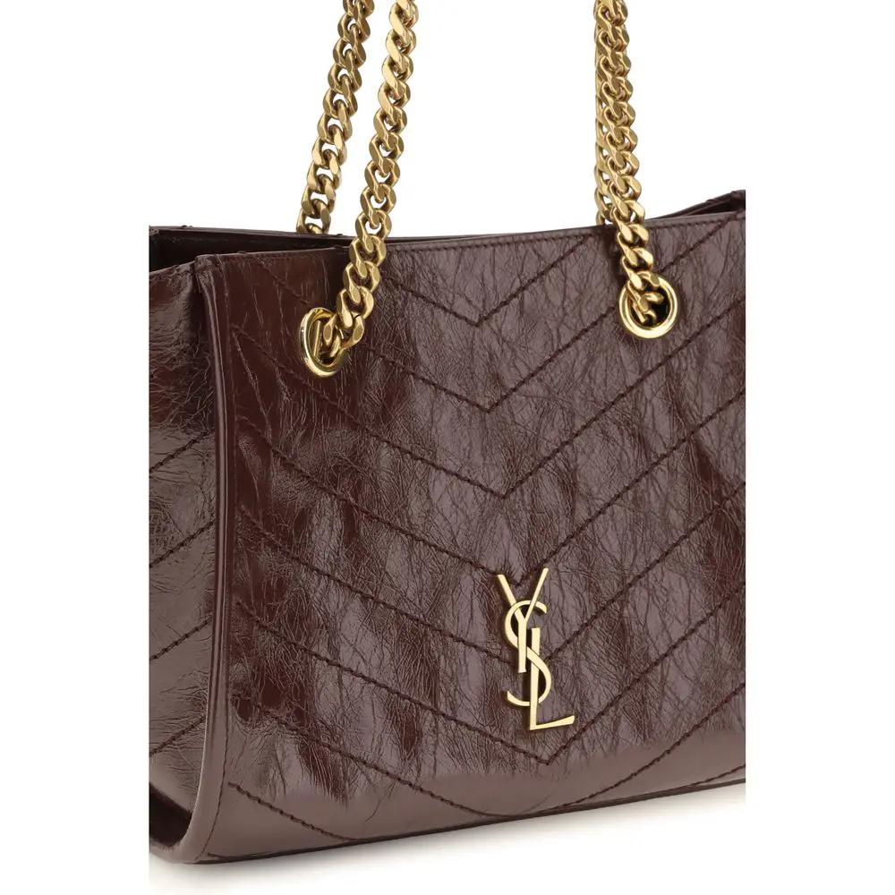 Saint Laurent Brown Calf Leather Bos Taurus Shoulder Bag