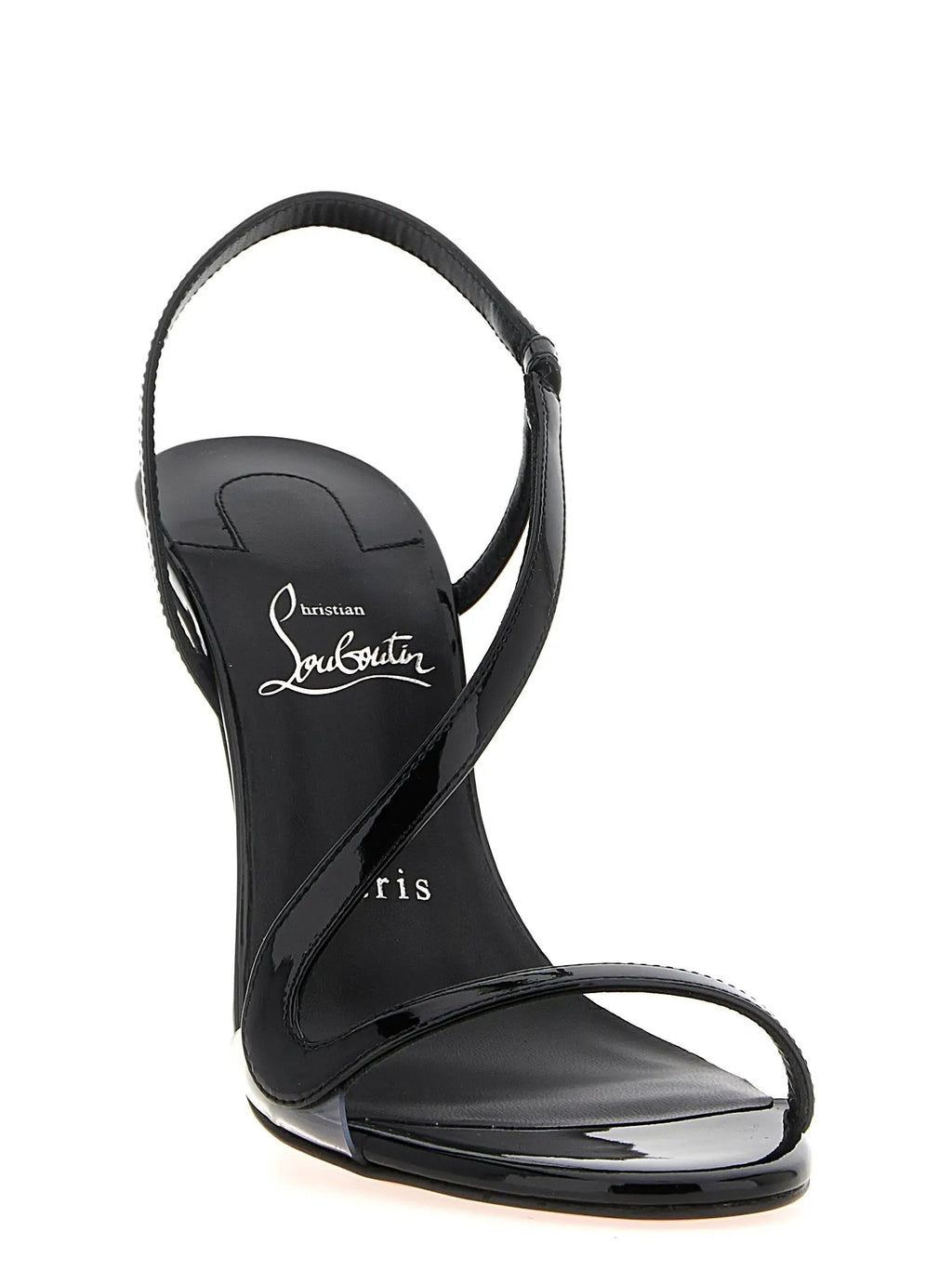 Christian Louboutin Sandales à talon aiguille en cuir de veau noir