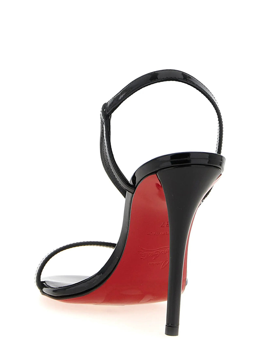 Christian Louboutin Sandales à talon aiguille en cuir de veau noir