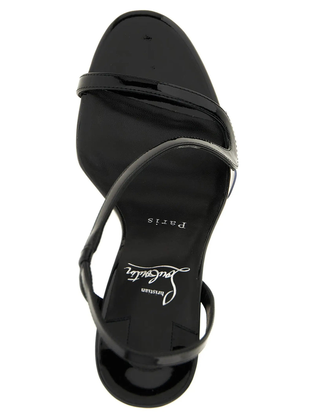 Christian Louboutin Sandales à talon aiguille en cuir de veau noir