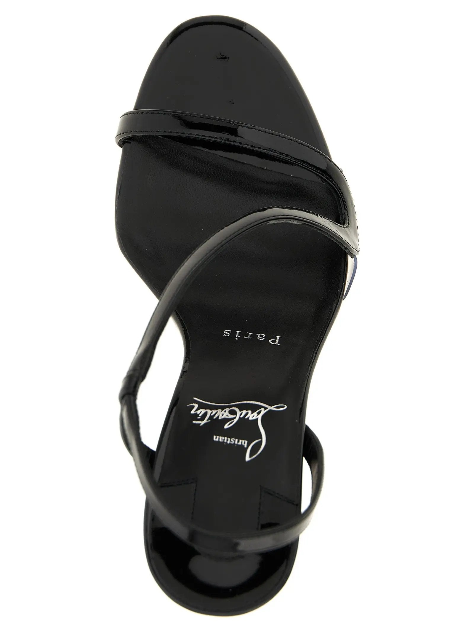 Christian Louboutin Sandales à talon aiguille en cuir de veau noir