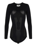 Maison Margiela Black Polyamide Bodysuit
