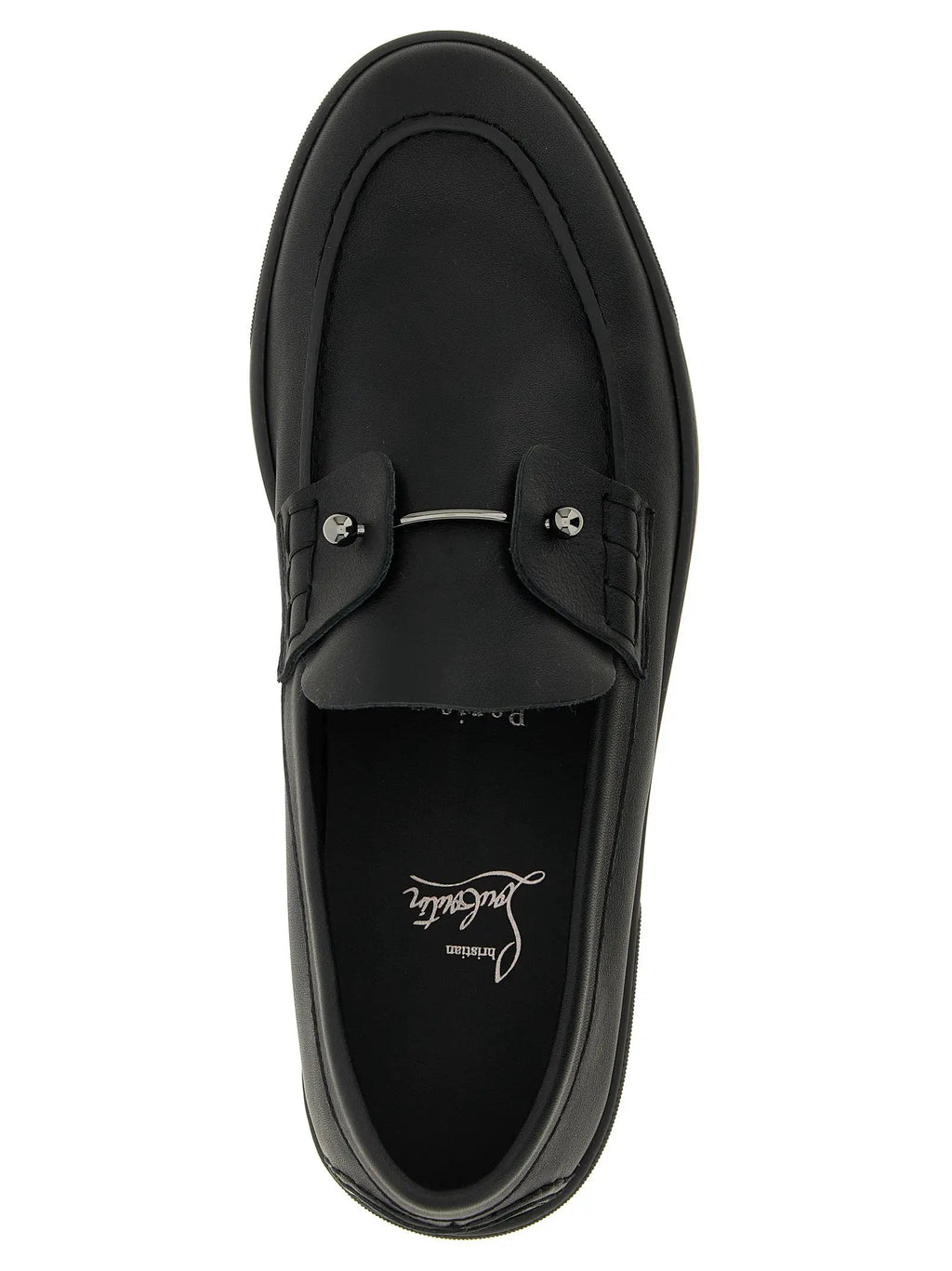 Christian Louboutin Black Calfskin Slip-On Loafers