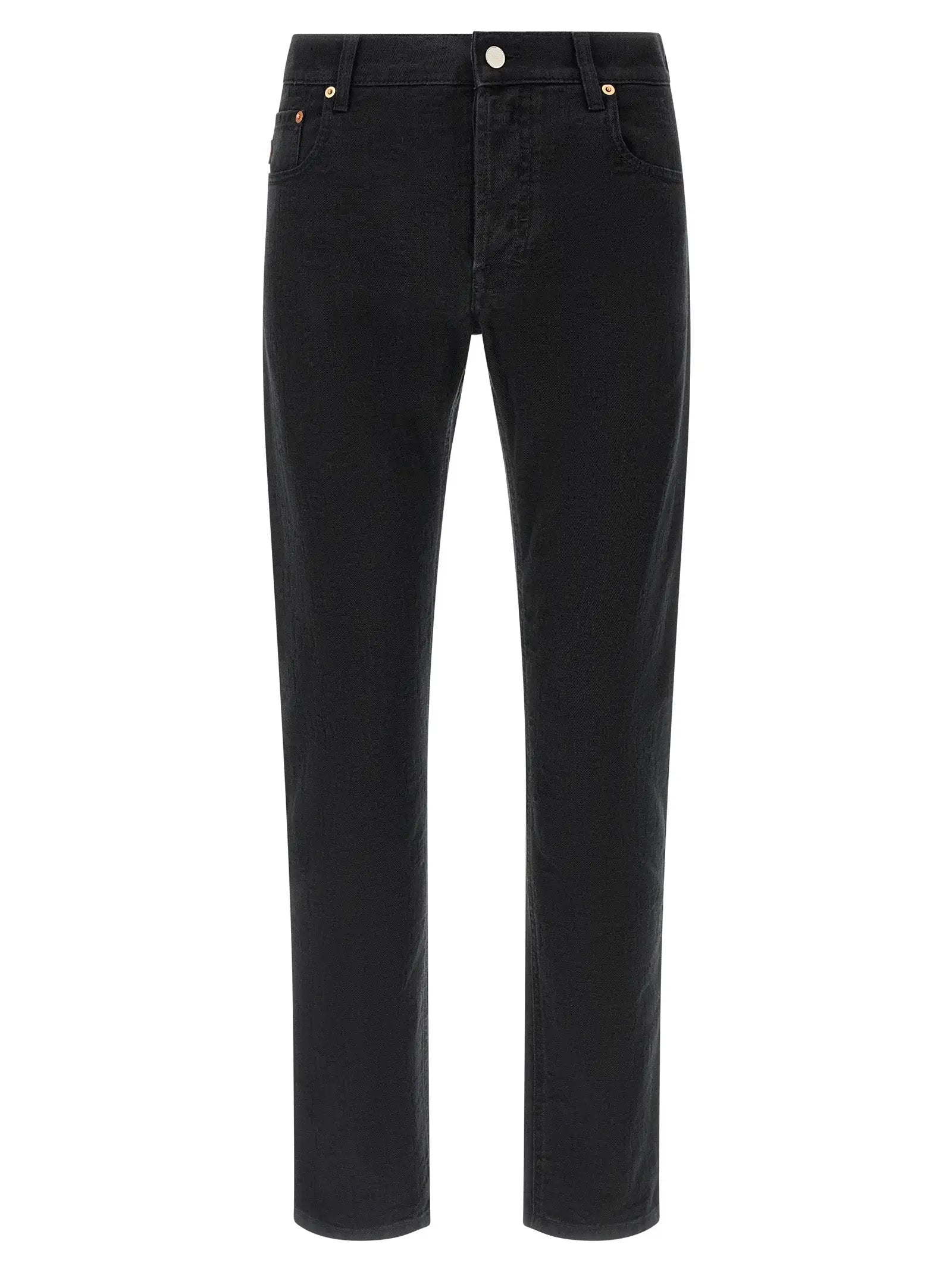 Gucci Black Cotton Straight-Leg Jeans