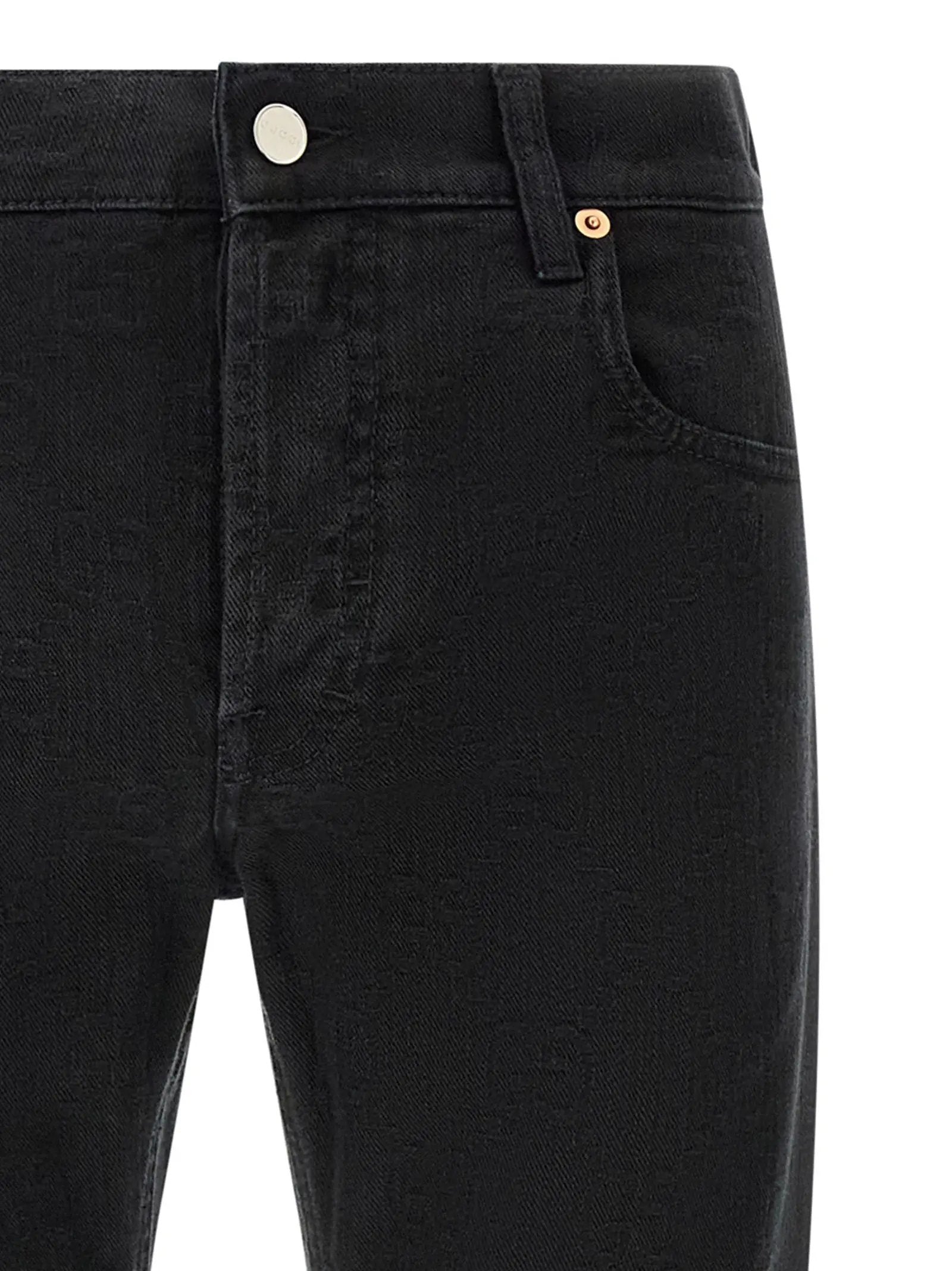 Gucci Black Cotton Straight-Leg Jeans