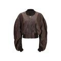 Rick Owens Brown Calf Leather Bos Taurus Bomber
