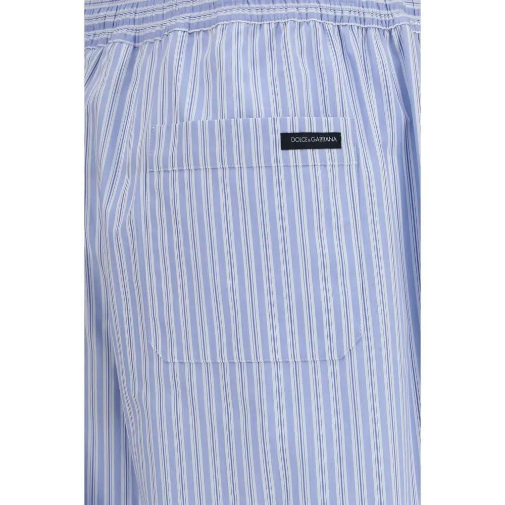 Pantalon décontracté en coton bleu Dolce & Gabbana