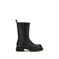Rick Owens Black Calf Leather Bos Taurus Flat Boots