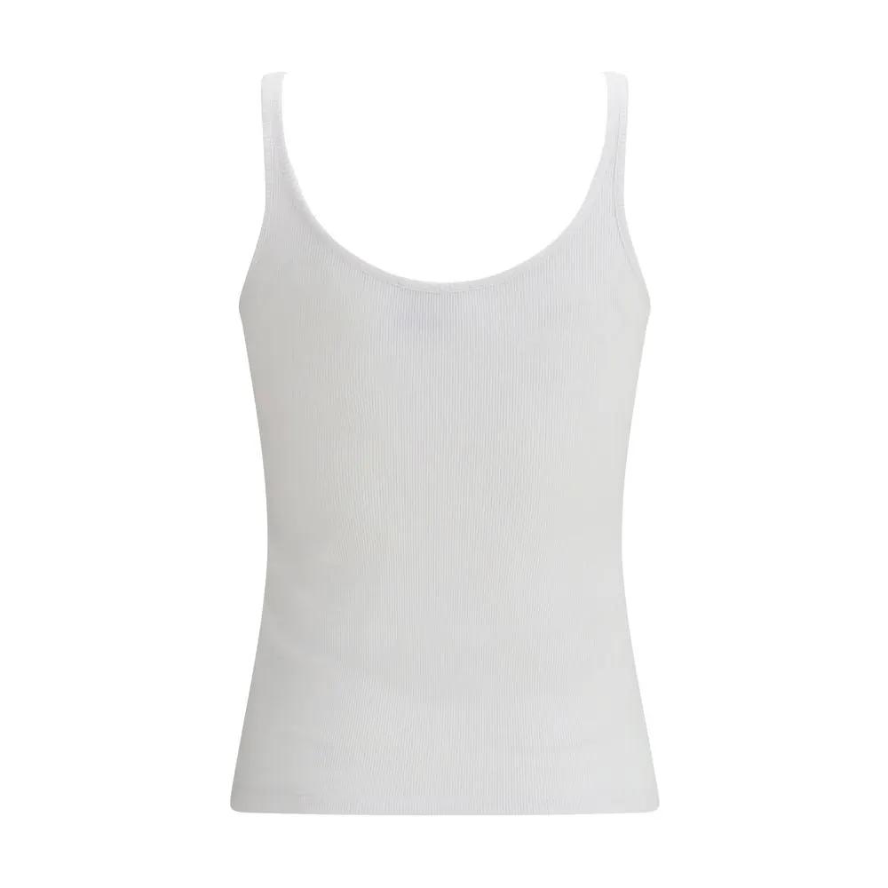 Off-White White Cotton Sleeveles T-Shirt