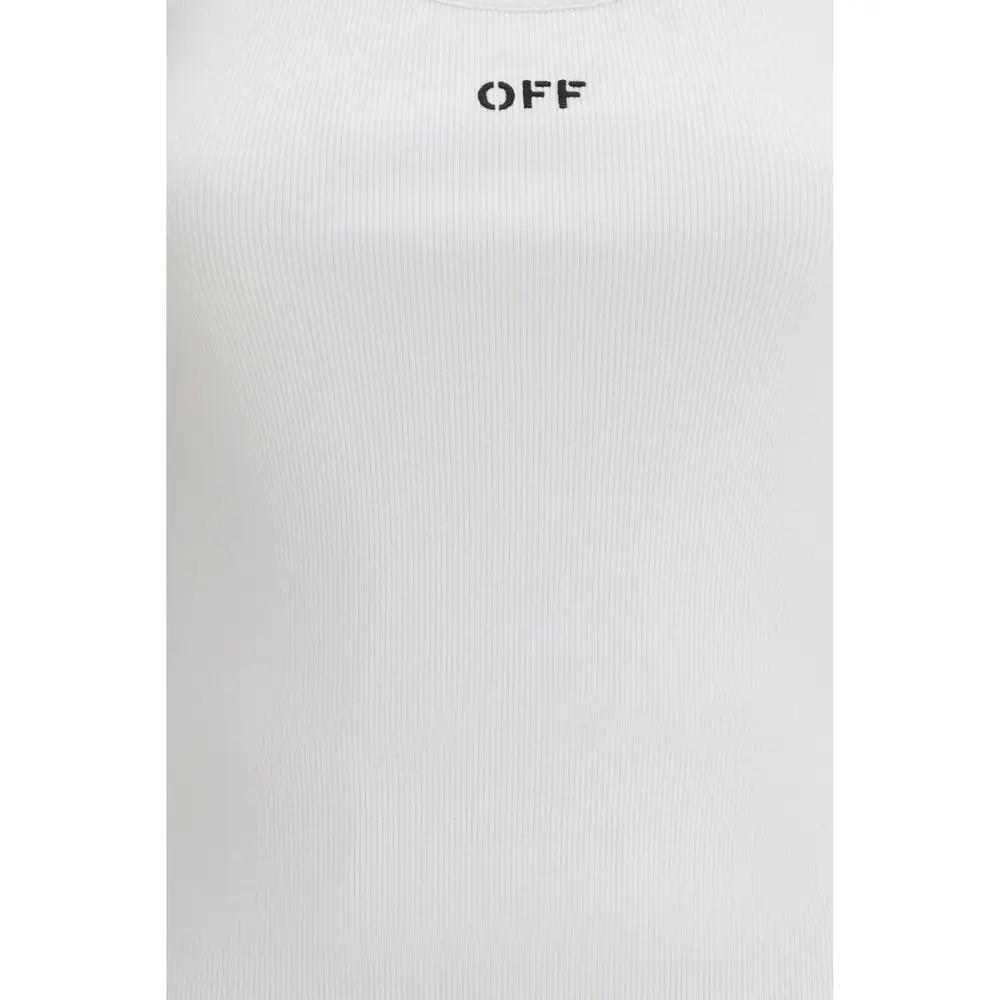 Off-White White Cotton Sleeveles T-Shirt