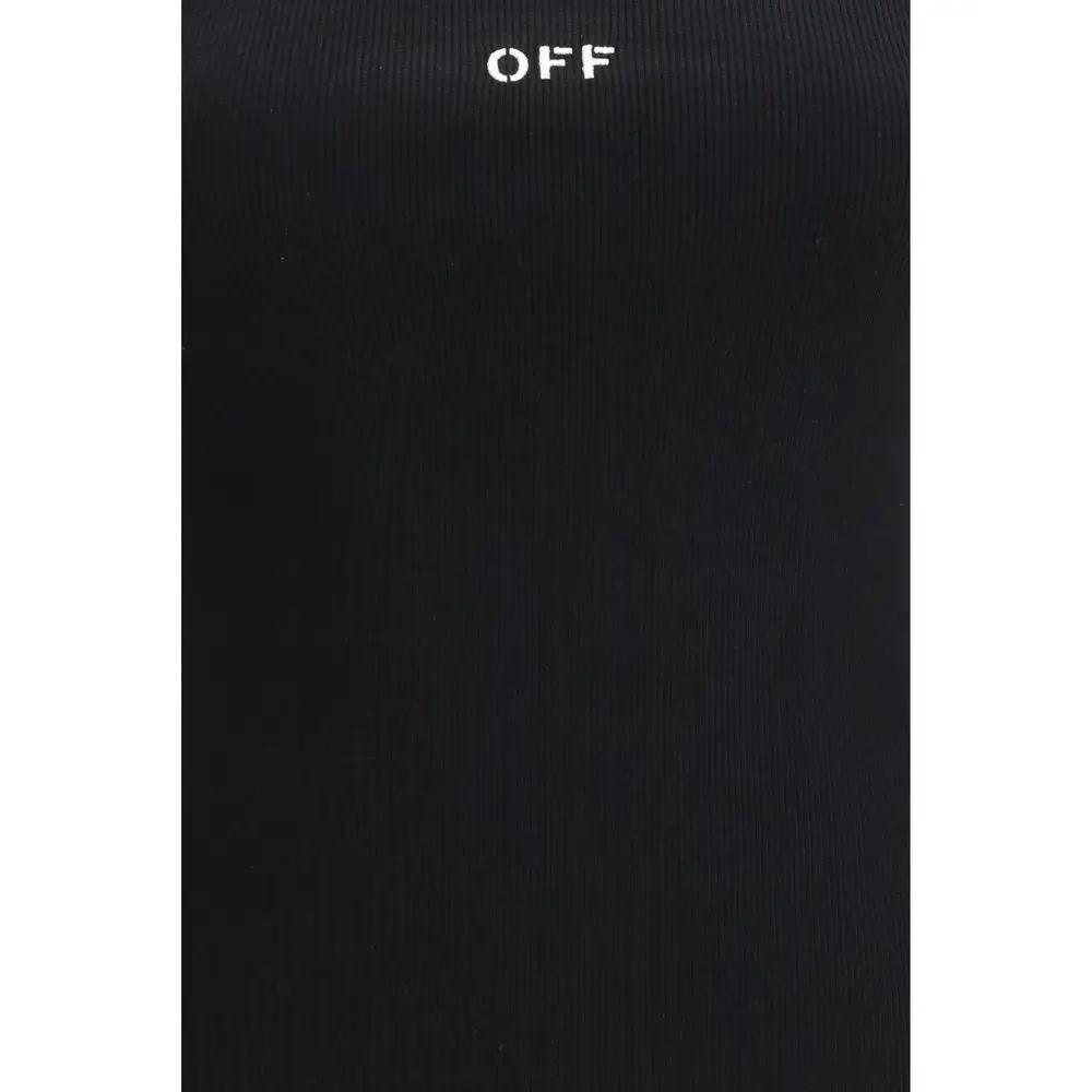 Off-White Black Cotton Sleeveles T-Shirt