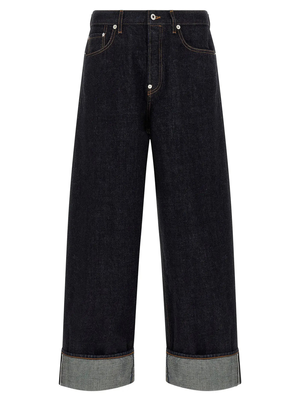 Kenzo Blue Cotton Straight-Leg Jeans