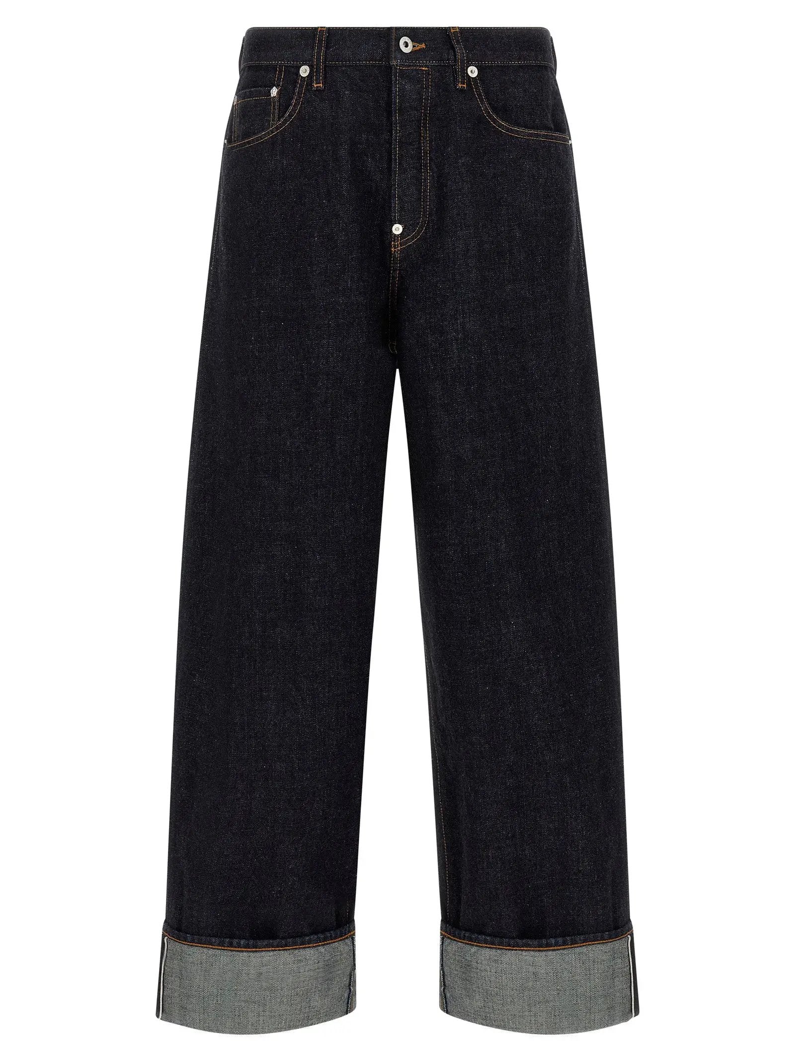 Kenzo Blue Cotton Straight-Leg Jeans