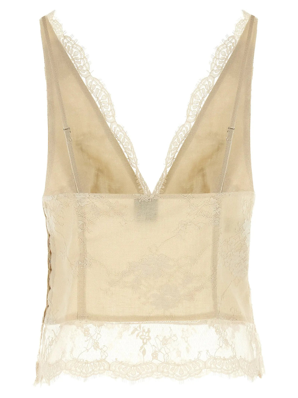 PINKO Beige Linen Tank Tops