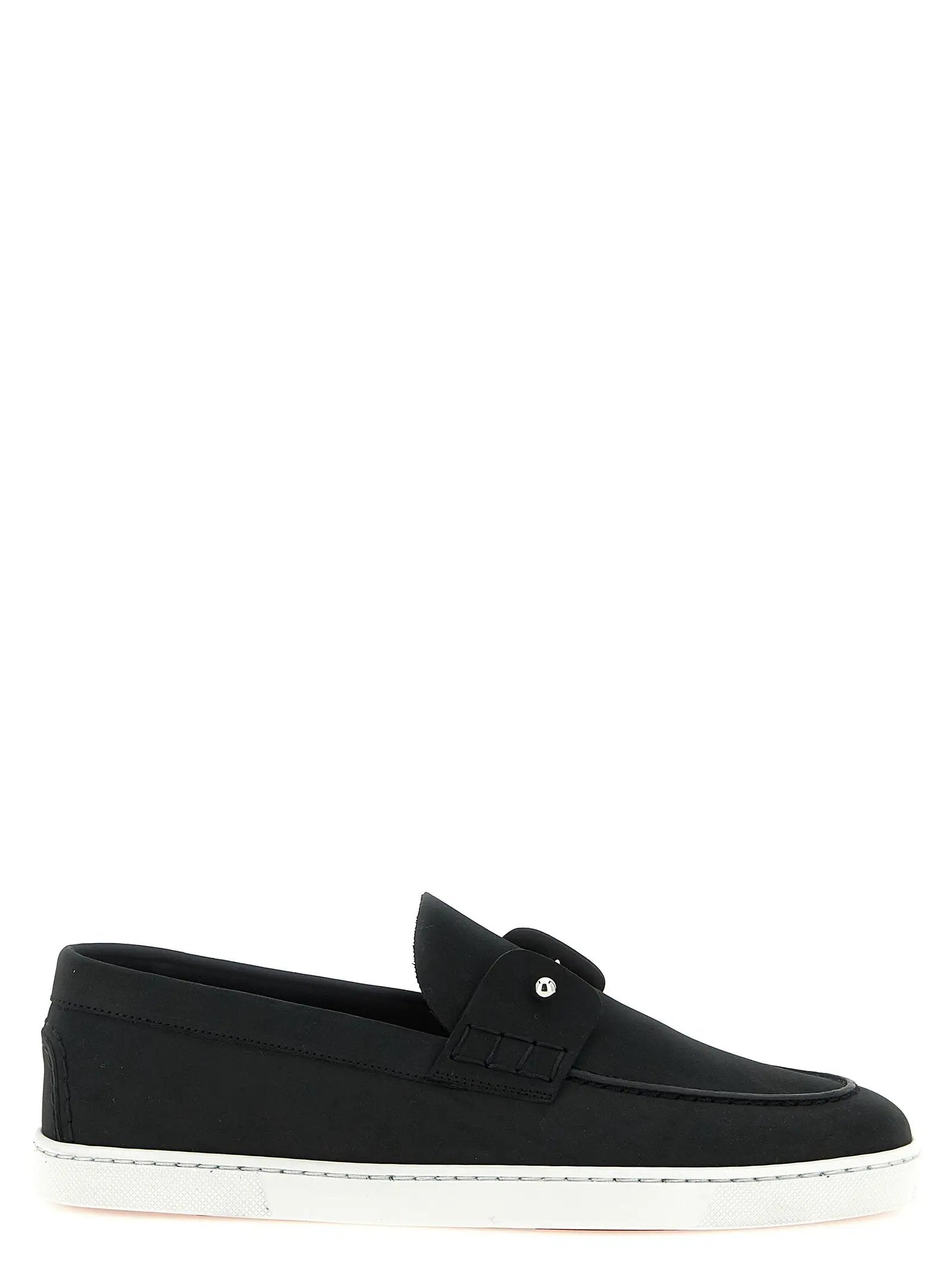 Christian Louboutin Black Calfskin Slip-On Loafers