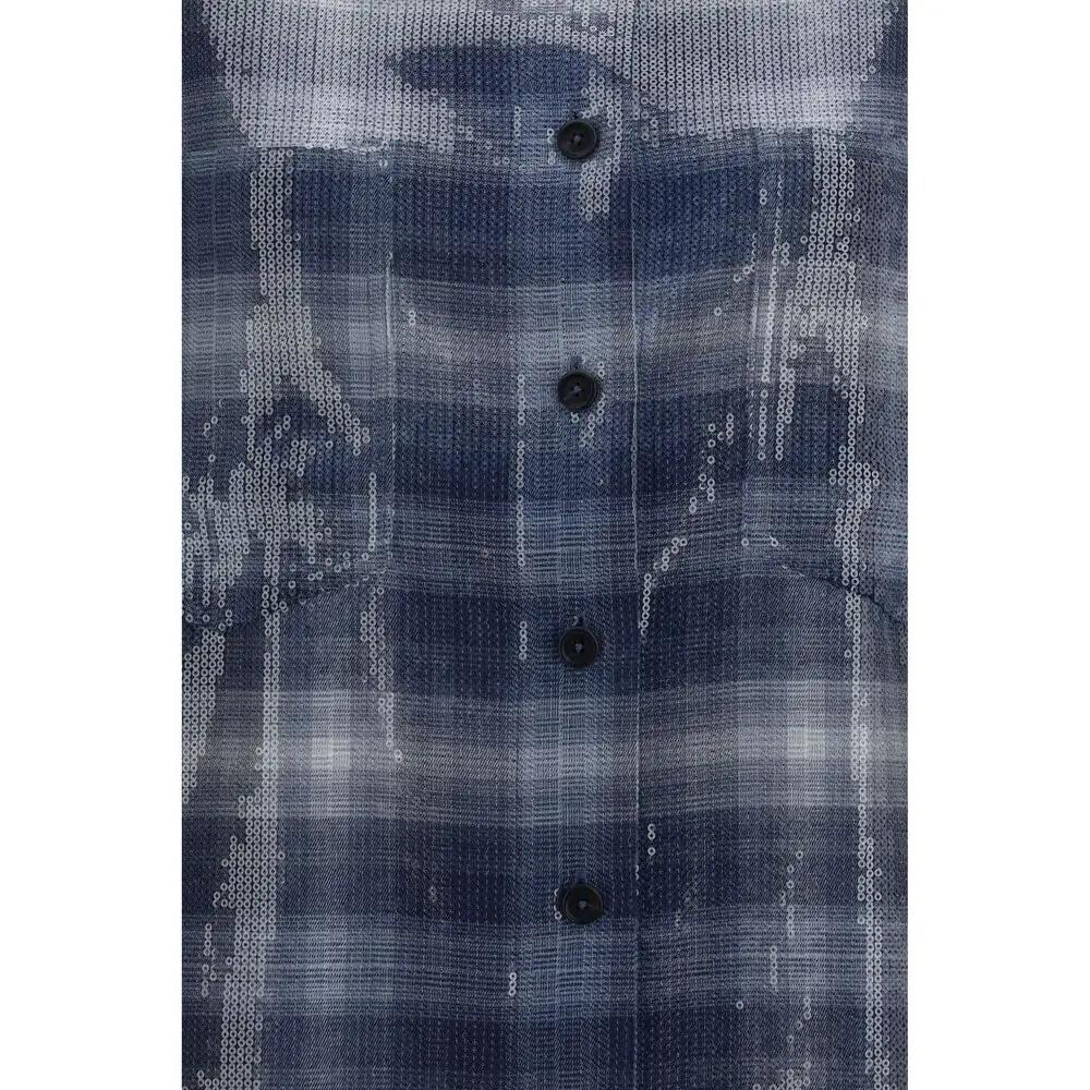 PINKO Blue Polyester Pattern Shirt