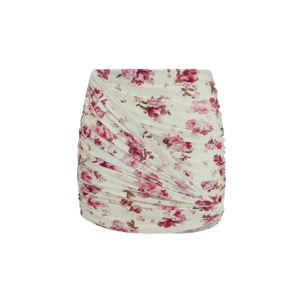 Mini-jupe en polyamide beige Magda Butrym