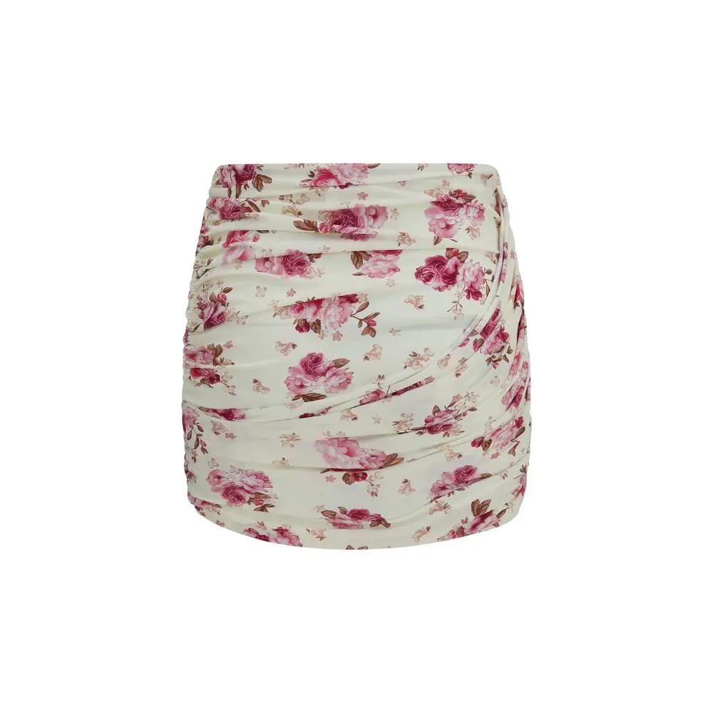 Mini-jupe en polyamide beige Magda Butrym