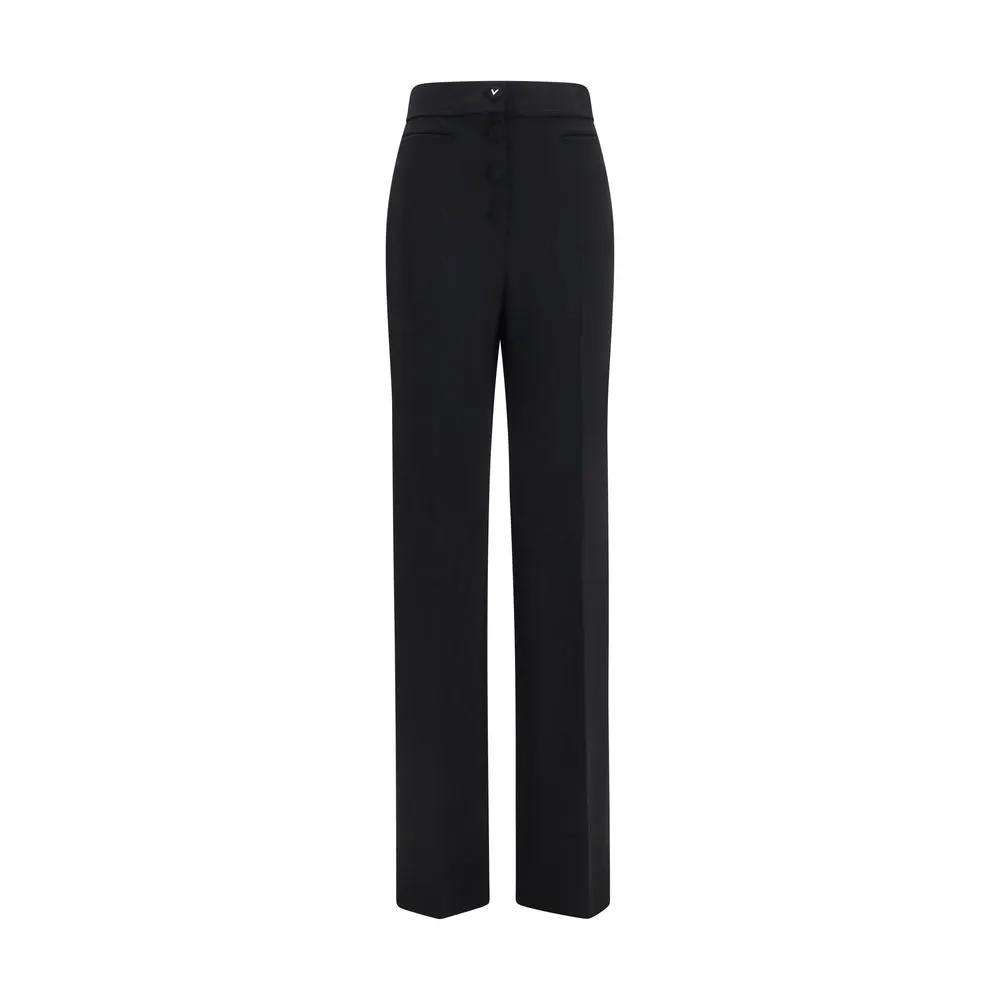 Valentino Garavani Black Wool Oves Aries Flared Pants