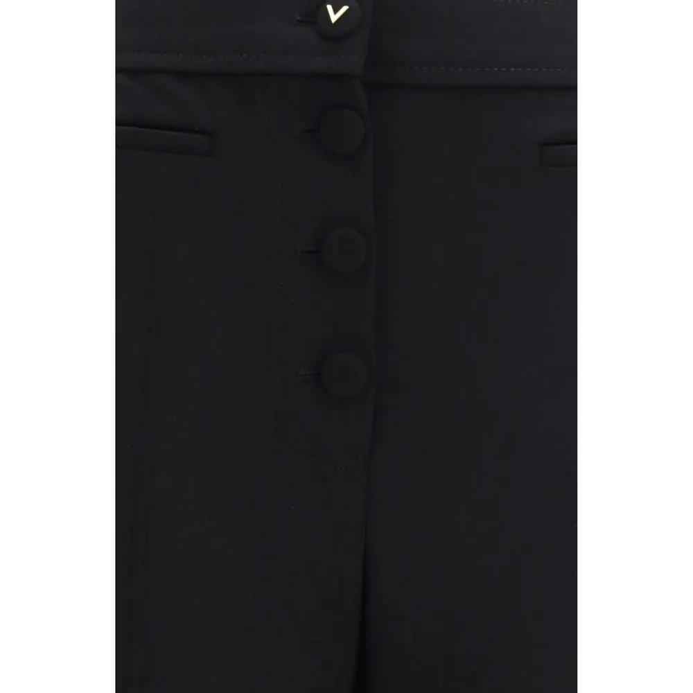 Valentino Garavani Black Wool Oves Aries Flared Pants