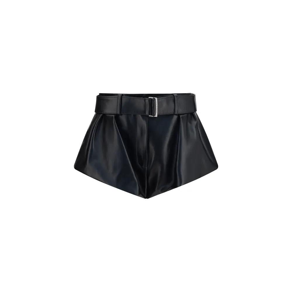 Magda Butrym Magda Butrym Black Lambskin Bermuda Shorts