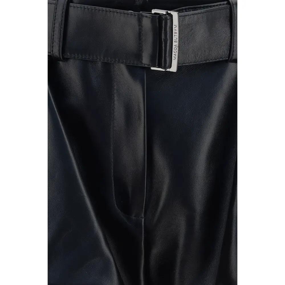 Magda Butrym Magda Butrym Black Lambskin Bermuda Shorts