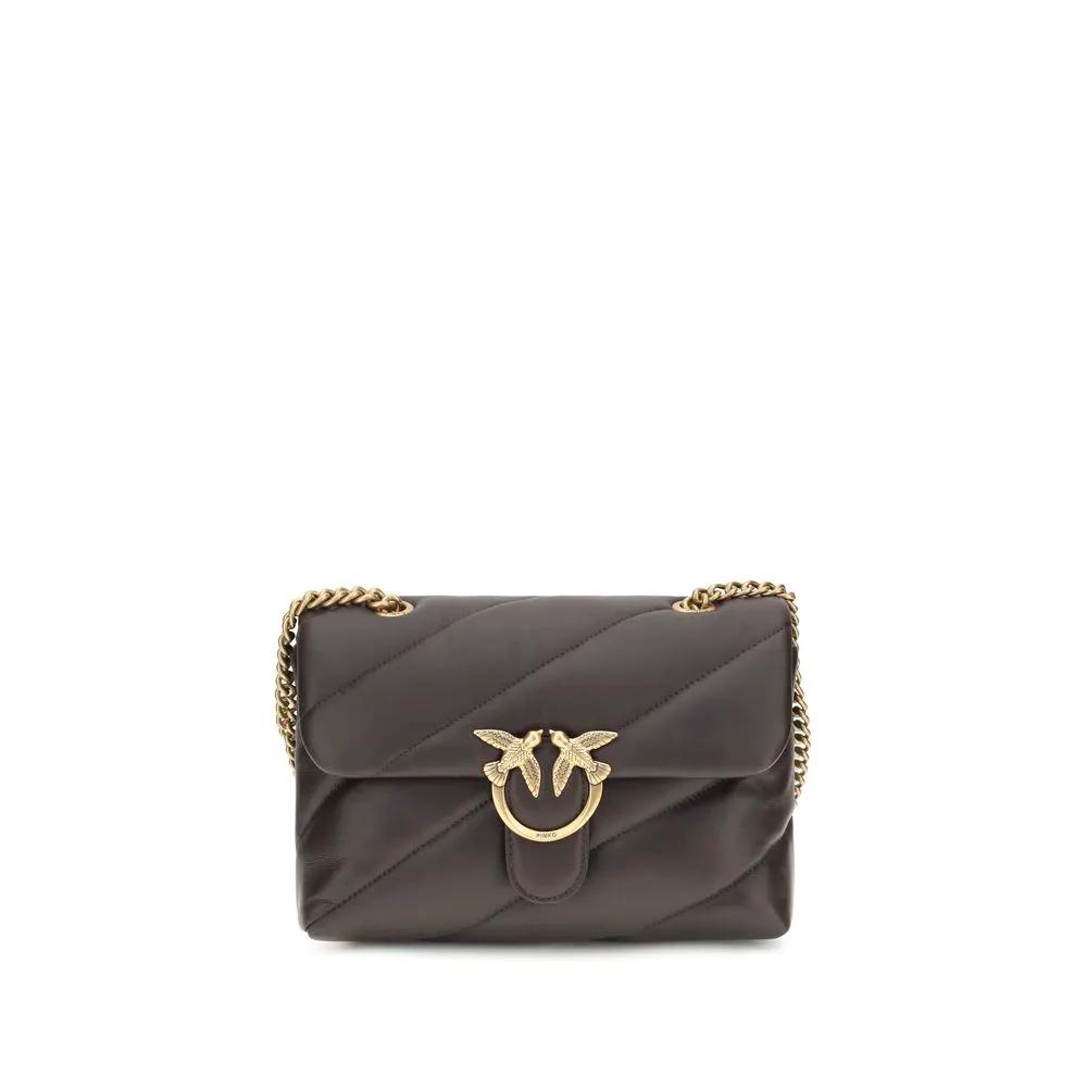 PINKO PINKO Brown Calf Leather Bos Taurus Shoulder Bag