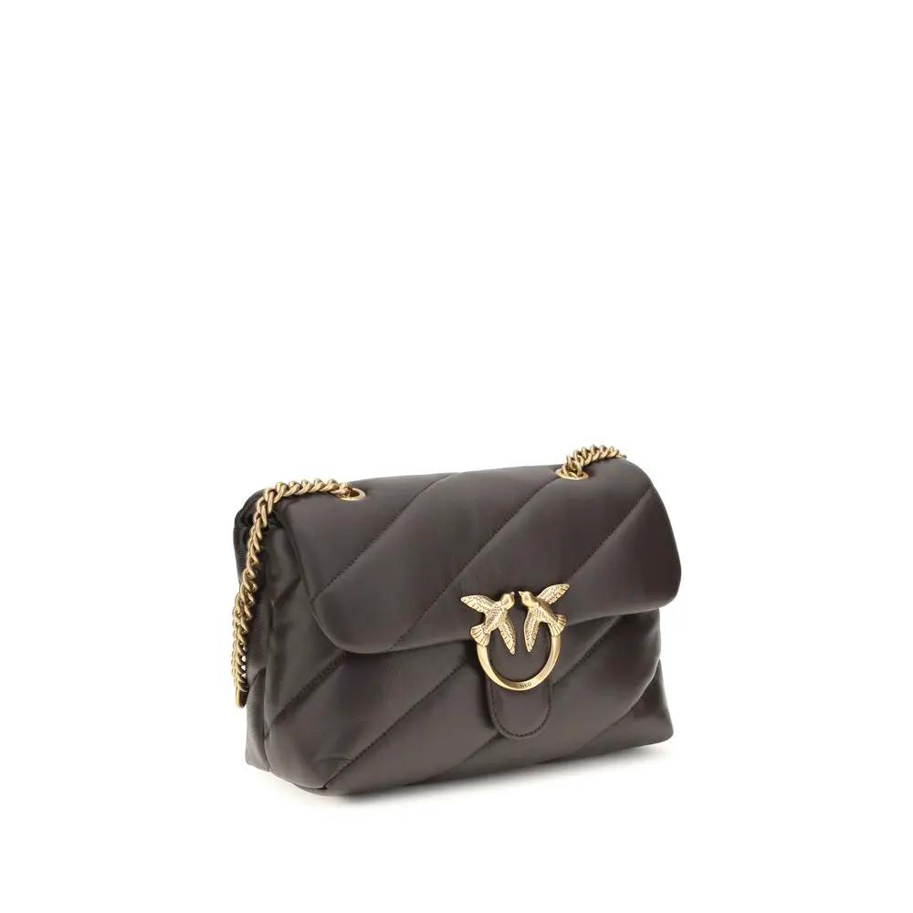 PINKO PINKO Brown Calf Leather Bos Taurus Shoulder Bag